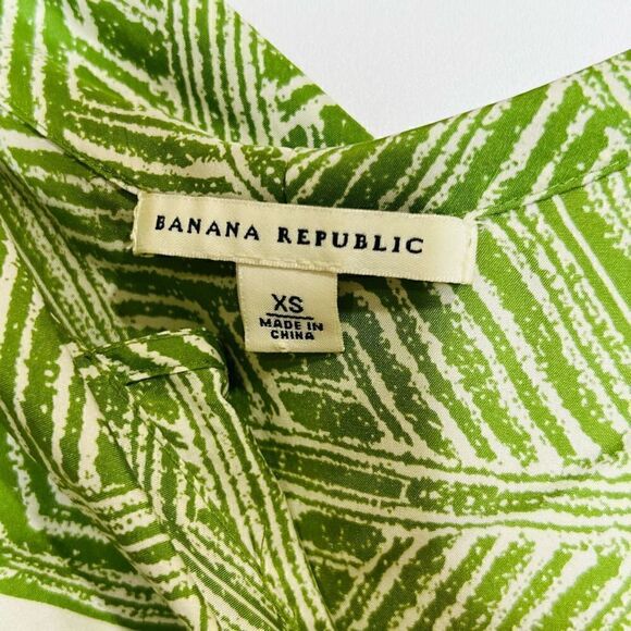 Banana Republic Silk Green Cream Black Aztec Print Tank Dress - Picture 7 of 9